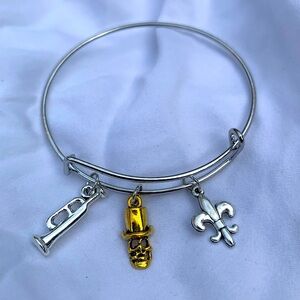 Brand New! Handmade! Adjustable Charm Bangle Bracelet!